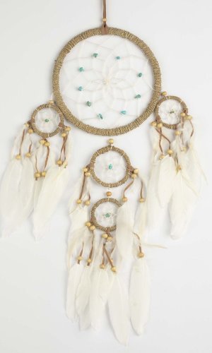 Łapacz snów STONE turkus / długość 50 cm