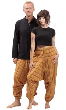 Harémové kalhoty / Sultánky CLASSIC STRIPES žlutá I.