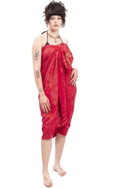 Sarong BALI BATIK czerwony VIII.