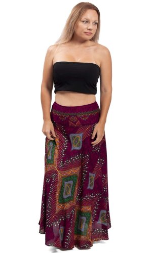 Długa spódnica THAI WAEN bordowa I.