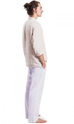 Pánske nohavice biele