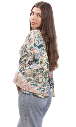 Bolero GITA z długim rękawem zielono-różowe I.