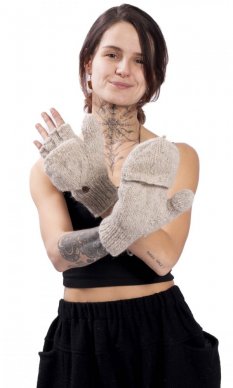 Wełniane rękawiczki do zmiany beżowy