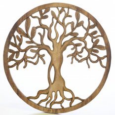 Dřevěný nástěnný strom života Spring natural ø 40 cm