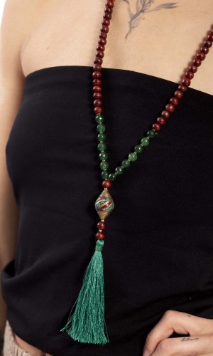 Meditační náhrdelník MALA zelený IV.