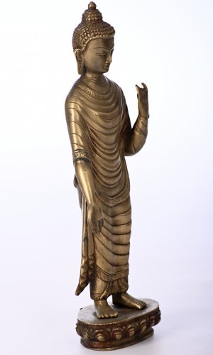 Kovová socha/stojaci Budha