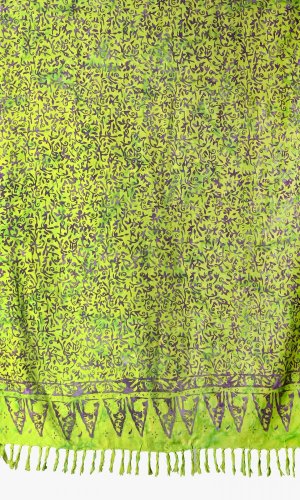 Sarong BALI BATIK ornaments zeleno-fialový