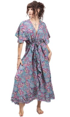Zavinovací šaty MAYA modré III.