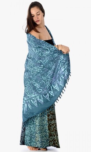 Dlhá sarongová sukňa tyrkysová - Veľkosť: XL