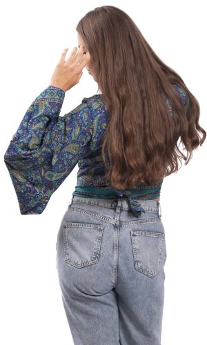 Bolero GITA z długim rękawem niebieskie V.