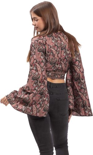 Bolero GITA z długim rękawem czarno-czerwone II.