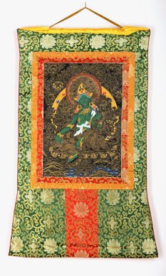 Malowany obraz THANGKA Green Tara 115x64 cm