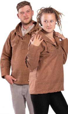 Unisex mikina s kapucňou RAHUL svetlo hnedá