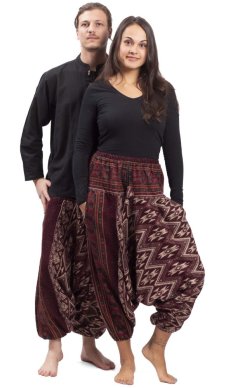 Ciepłe szarawary / Spodnie haremki RIVAN bordowe