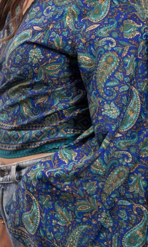 Bolero GITA z długim rękawem niebieskie V.