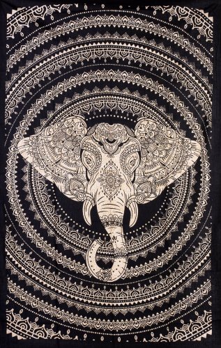 Mandala malá ELEPHANT čierno-biela
