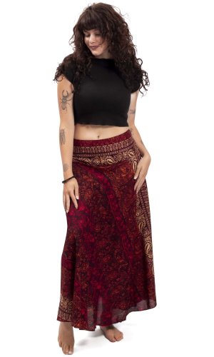 Dlhá sukňa THAI STAINED - červená I.