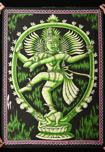 Tkaninowy obraz Shiva ziełony