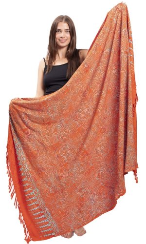 Sarong BALI BATIK pomarańczowy V.