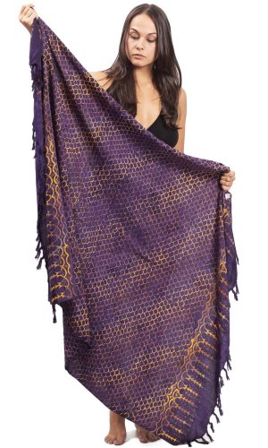 Sarong BALI BATIK fioletowy X.