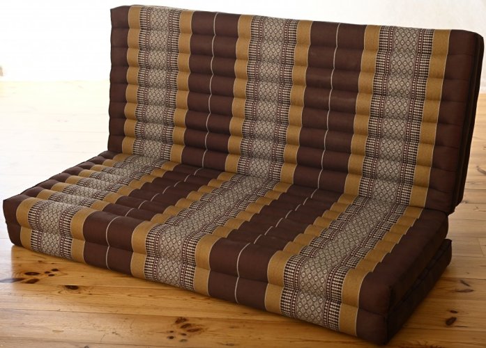 Futon składany Comfort brązowo-brązowy 120 cm