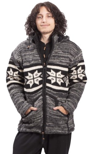 Pletená bunda HIMALAYAN šedo-bílá I.