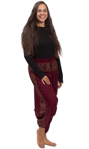 Teplé harémové kalhoty BIHAR červená II.