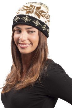 Vlnená čiapka so vzorom NOMAD zeleno-čierna II.