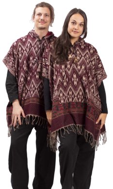 Ponczo RIVAN bordowe