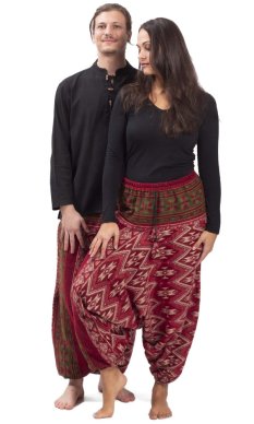 Ciepłe szarawary / Spodnie haremki RIVAN czerwony