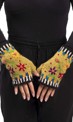 Vlněné návleky na ruce BASANTA / světle zelené I.