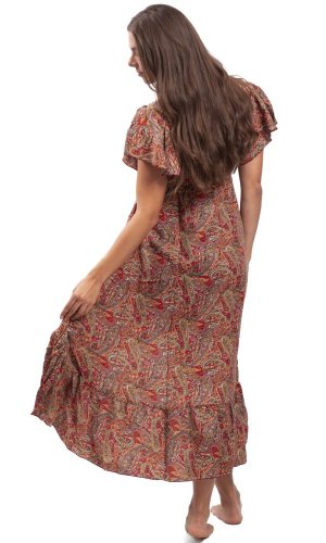 Długa sukienka damska SNEHA czerwona I.