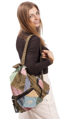 Patchworkový batoh AMIT okrový