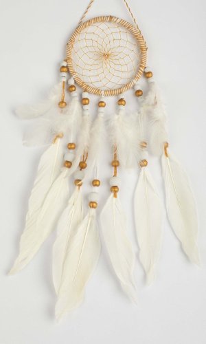 Lapač snů BEADS oranžová / délka 30 cm