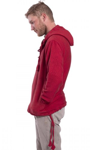 Bluza unisex z kapturem RAHUL WAFLAR czerwona