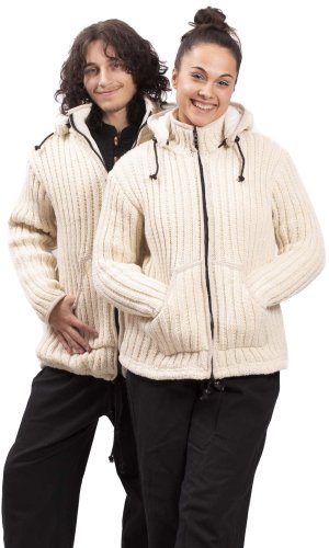 Kurtka dzianinowa PAHARI natur I. - Rozmiar: M