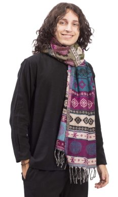 Szal INDI aztek fioletowy II.