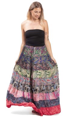 Volánová sukňa v etno štýle multicolor LXXXIII.