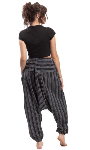 Harémové kalhoty / Sultánky CLASSIC STRIPES černá I.