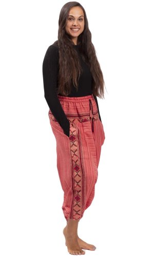 Ciepłe szarawary / Spodnie haremki BIHAR jasnoróżowy I.