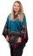 Pončo se vzory INDIRA červeno-modré I.