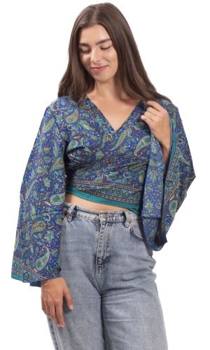 Bolero GITA z długim rękawem niebieskie V.