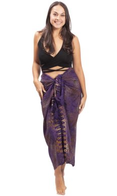 Sarong BALI BATIK fioletowy XII.