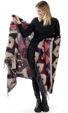 Šála INDI fialovo-červená