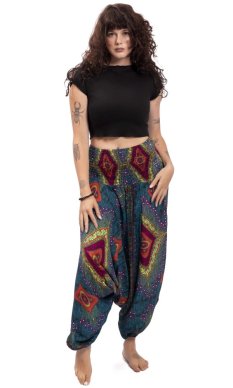 Harémové kalhoty / Sultánky THAI Waen tmavě modré