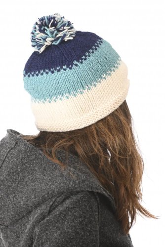 Vlněná čepice POM-POM Blue