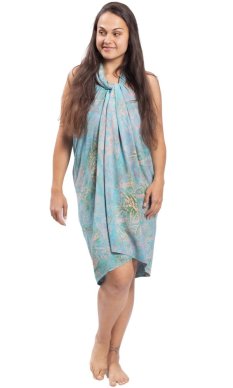 Sarong BALI BATIK tyrkysový I.
