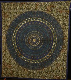 Mandala duża Kalyan Barmere ciemno niebieski-żółta