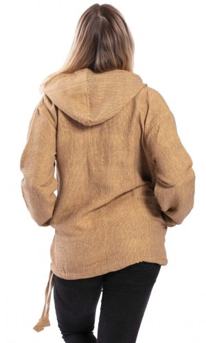 Bluza unisex z kapturem RAHUL WAFLAR ochra