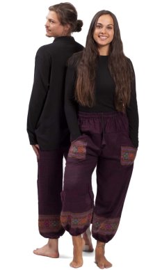 Teplé nohavice BIHAR FIT fialové